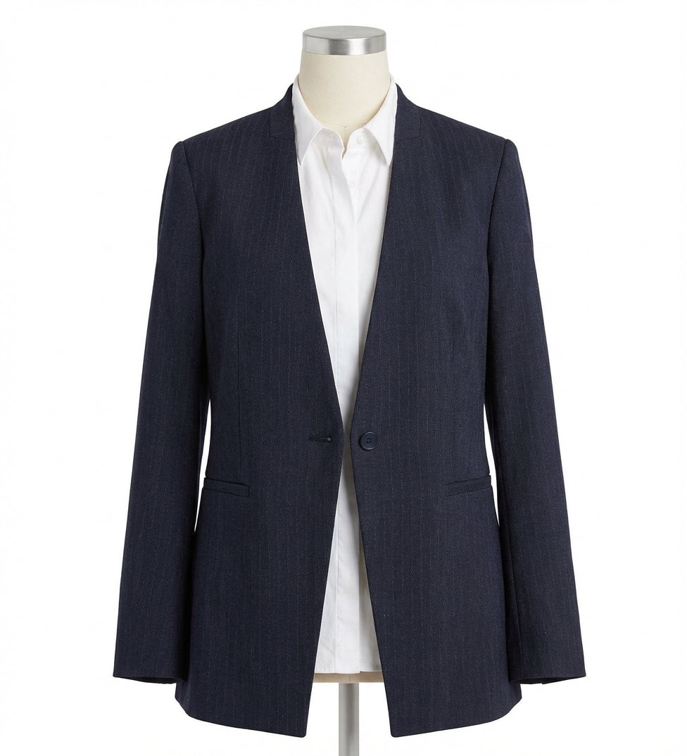 Blazer color azul marino y blanco