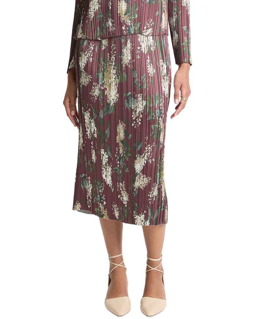 Falda con pliegues color lila