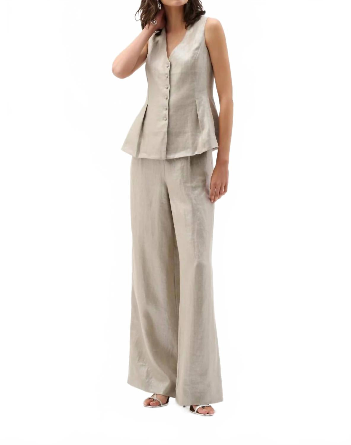 Pantalón de lino de pierna ancha