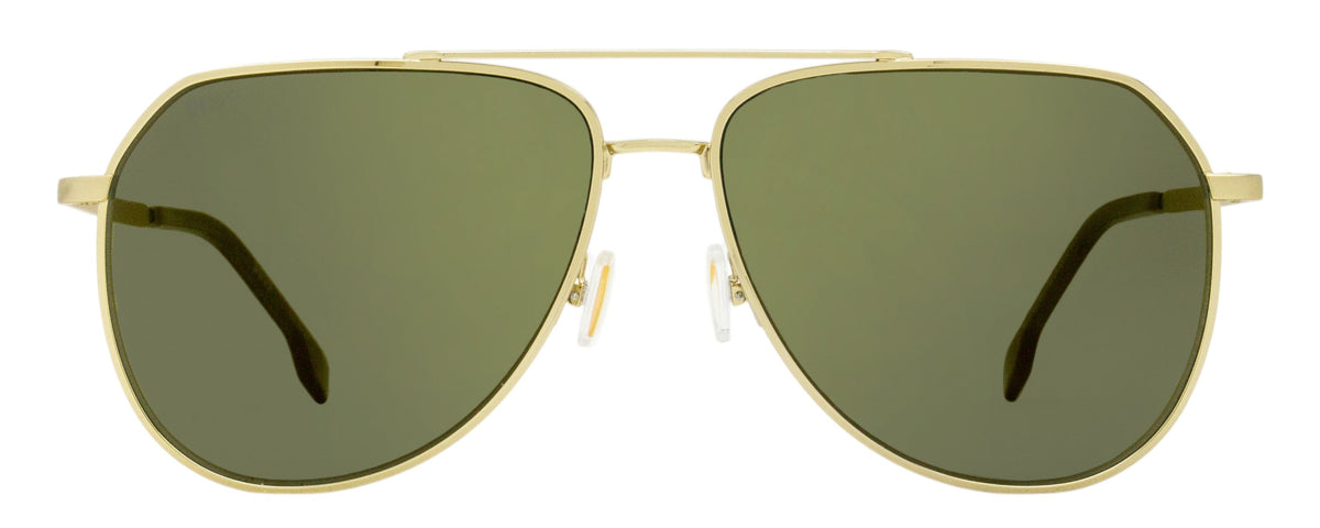 Gafas de sol de hombre de montura cuadrada 61 mm color verde y dorado