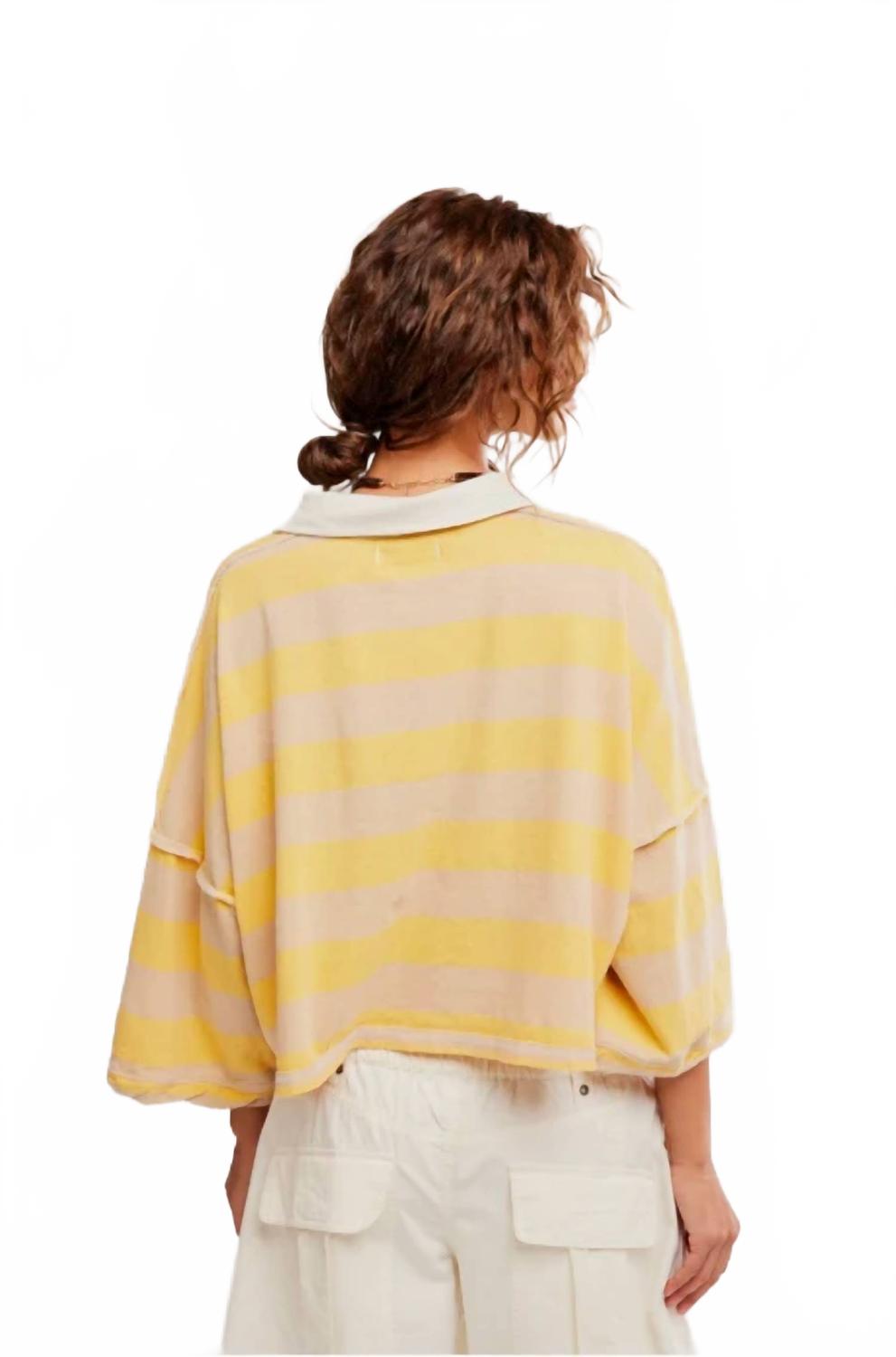Camiseta de corte amplio color amarillo