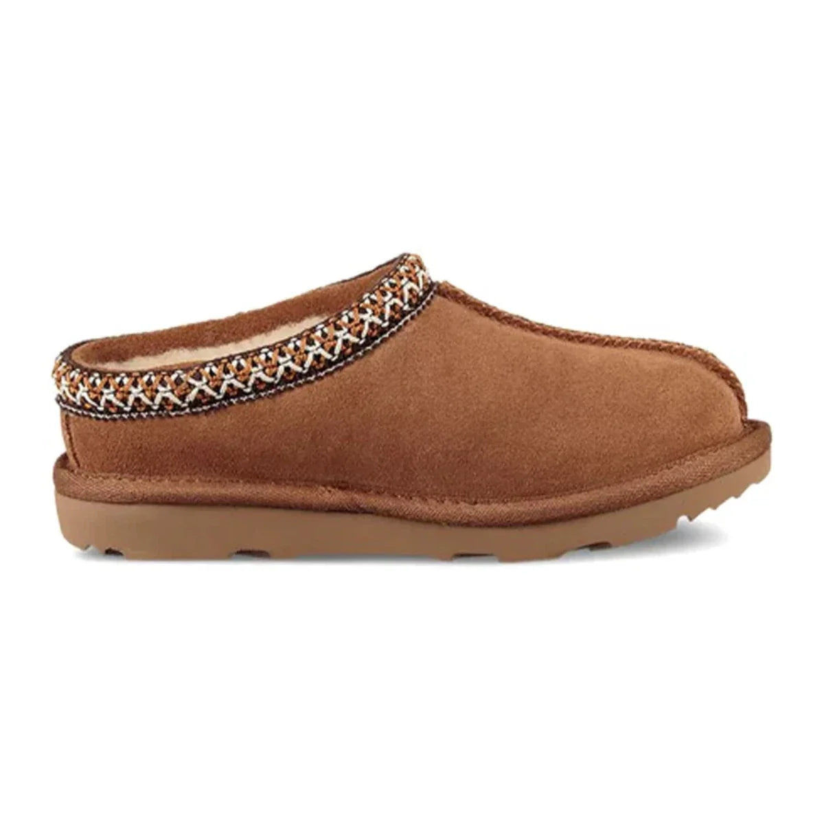 Pantuflas infantil de lana sin cordones color café