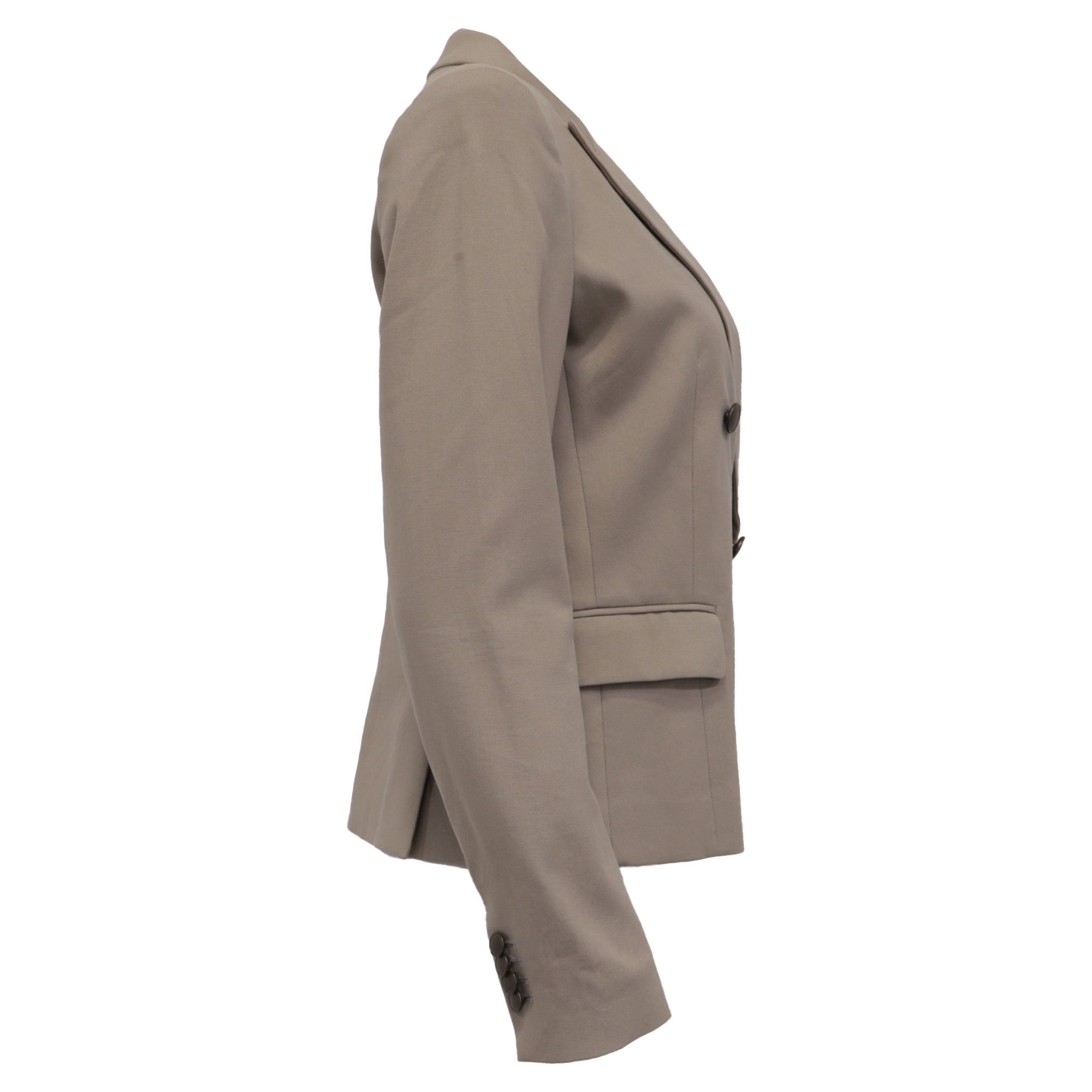 Theory Blazer de Doble Botonadura en Algodón Beige