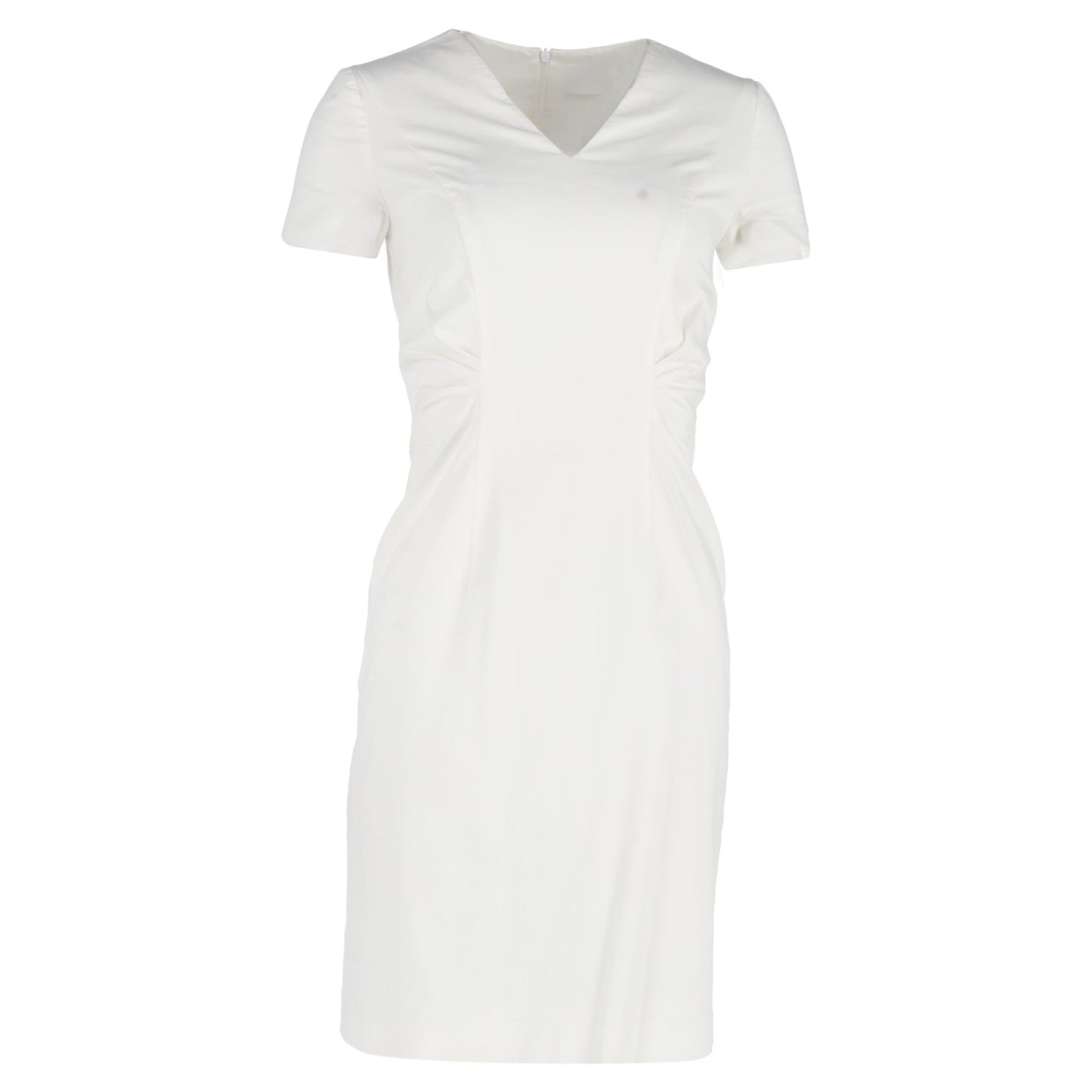Vestido con cuello en V color blanco