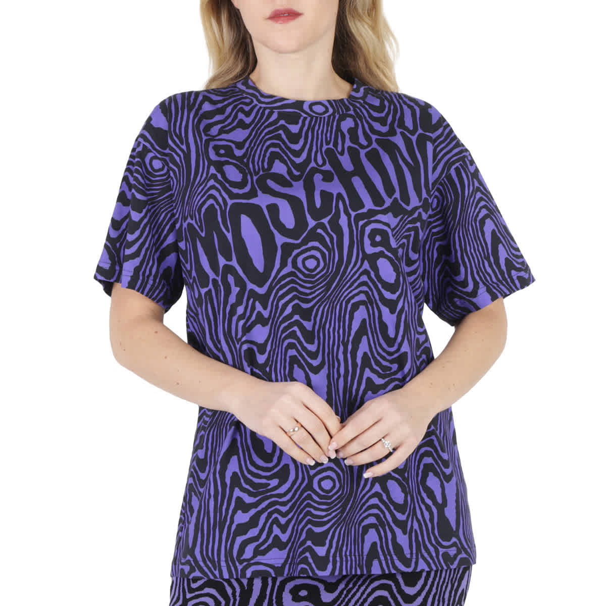 Camiseta de algodón de corte amplio color violeta
