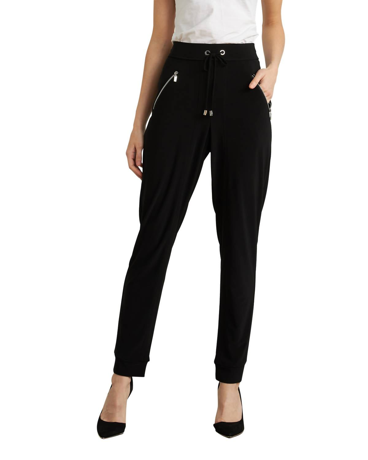 Pantalón deportivo de tiro alto color negro