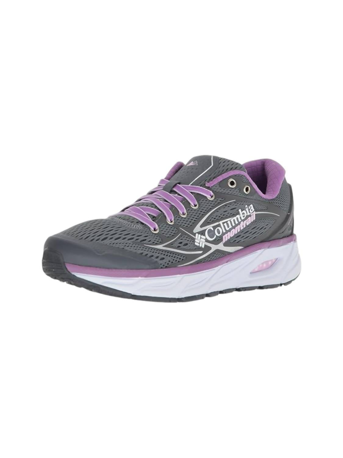 Tenis para correr de mujer color gris y violeta