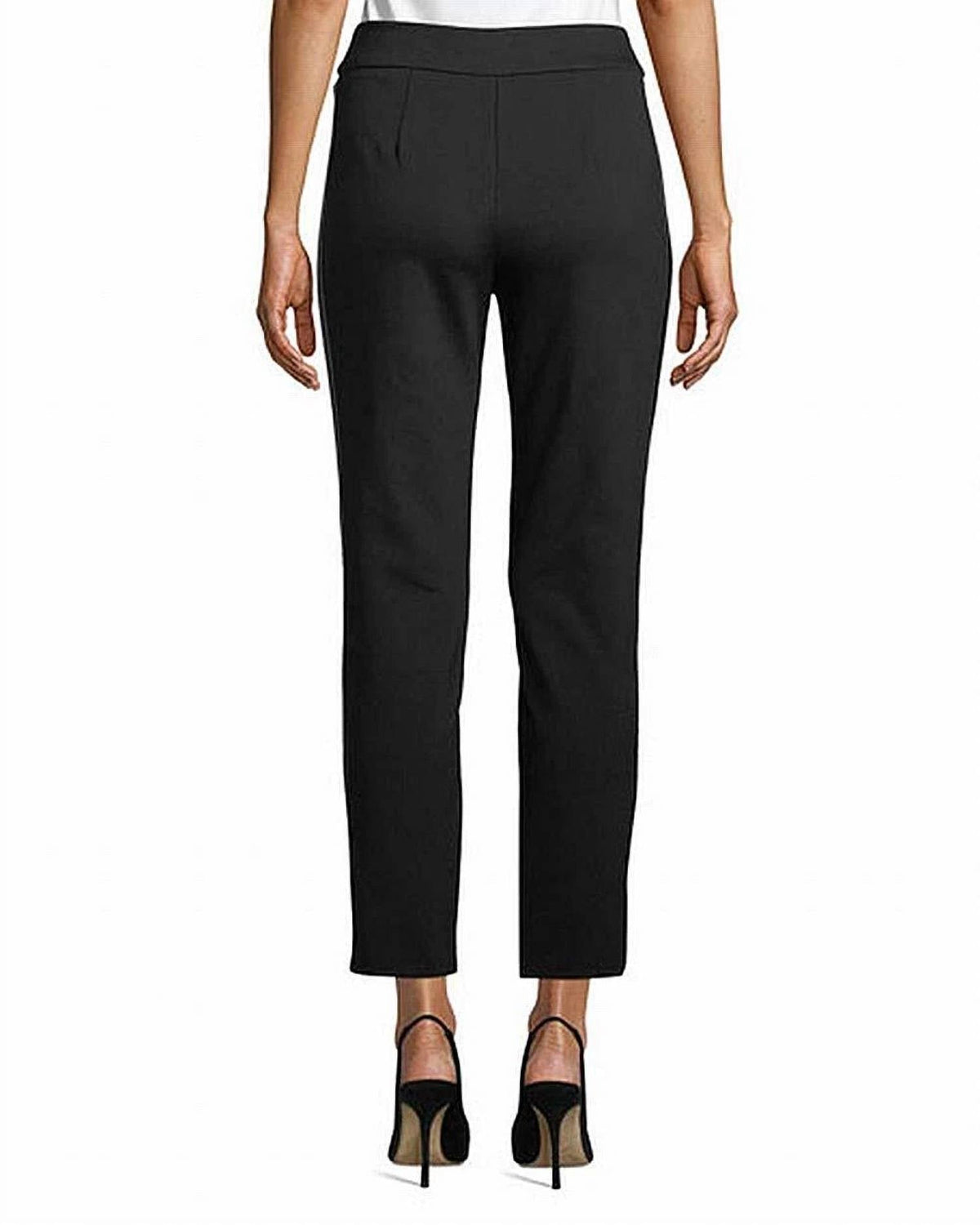 Pantalón de efecto cuero a rayas color negro