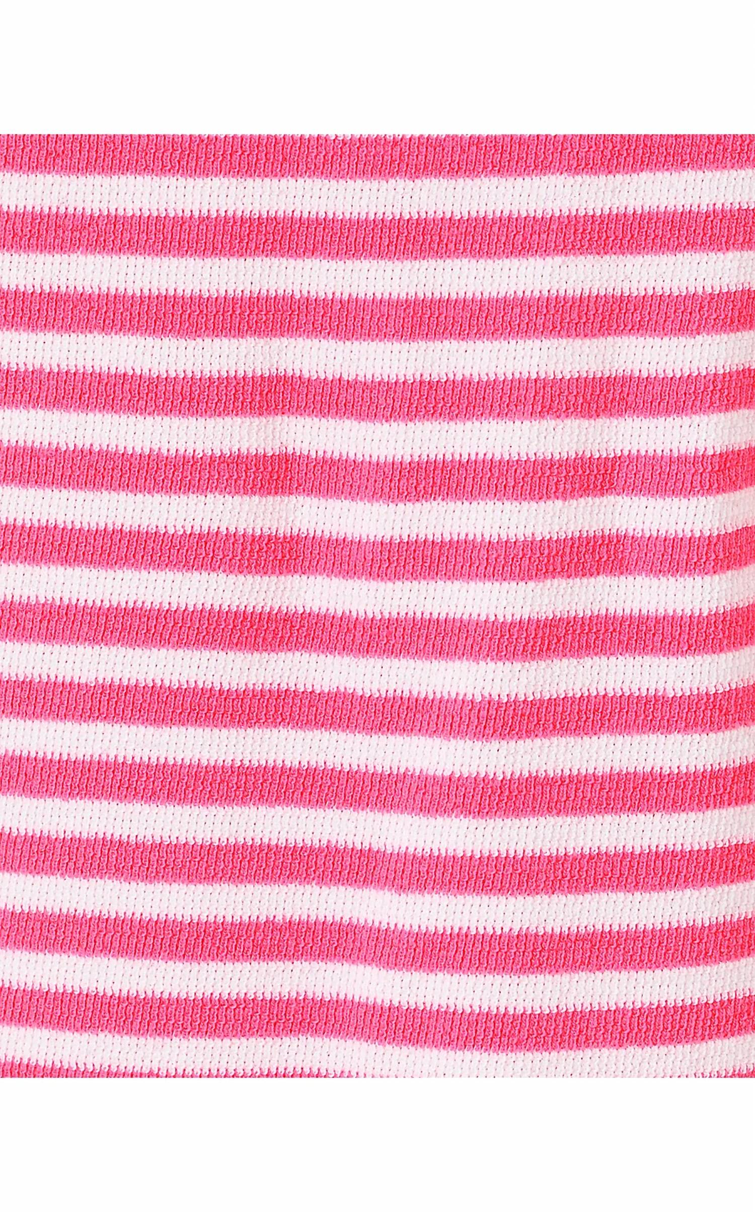 Vestido corto a rayas color rosado