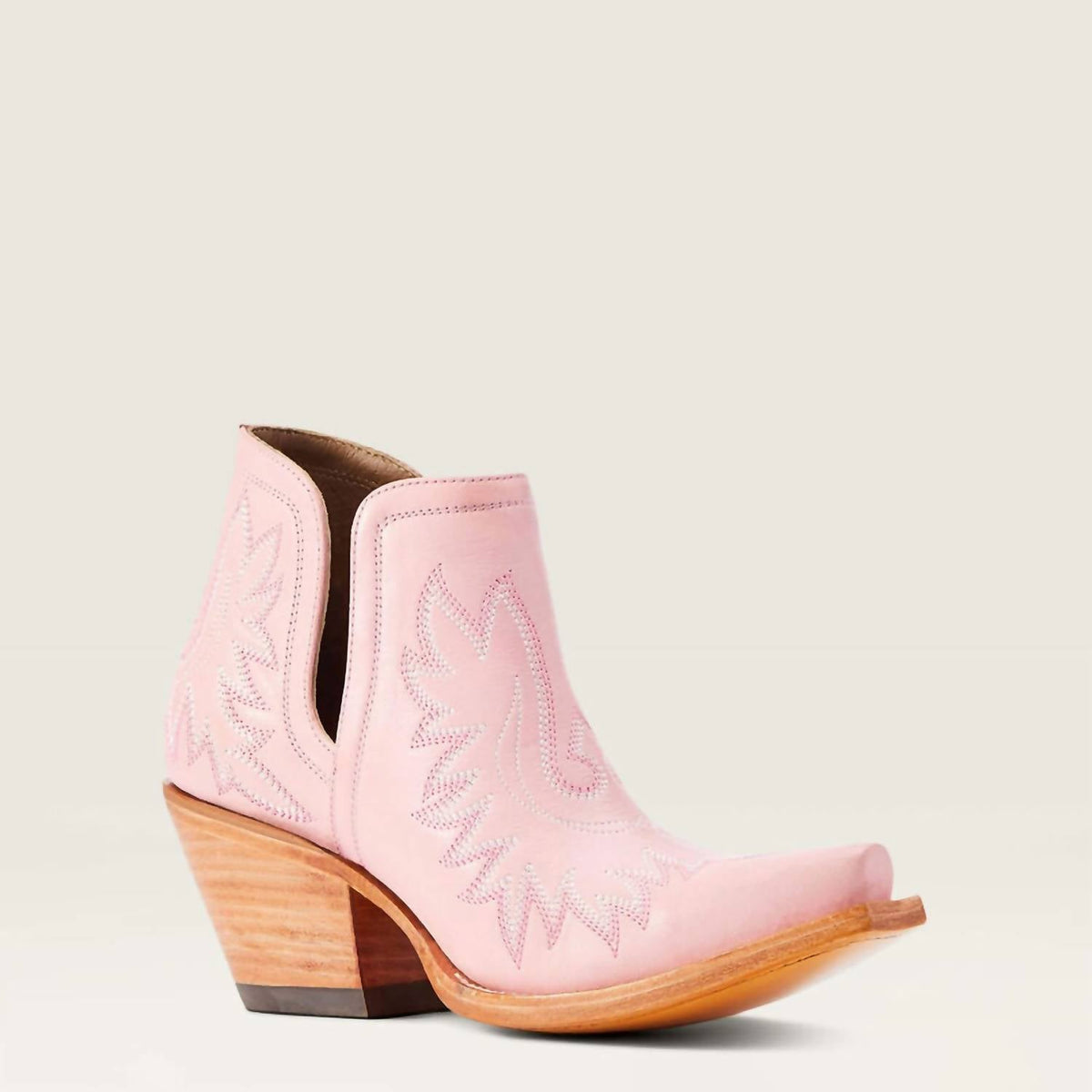 Botines de mujer de cuero color rosado