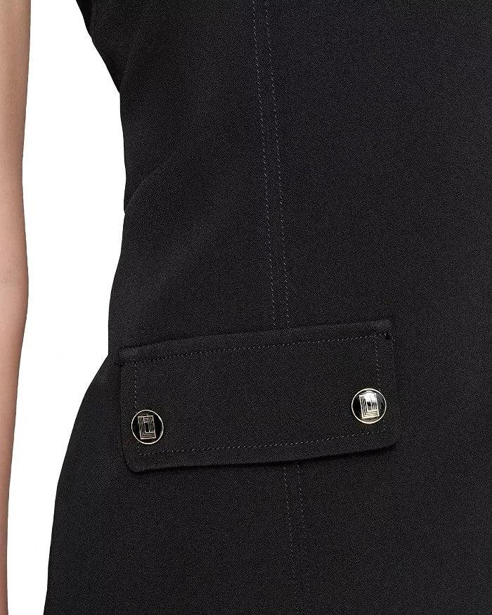 Vestido de mujer con escote cuadrado color negro