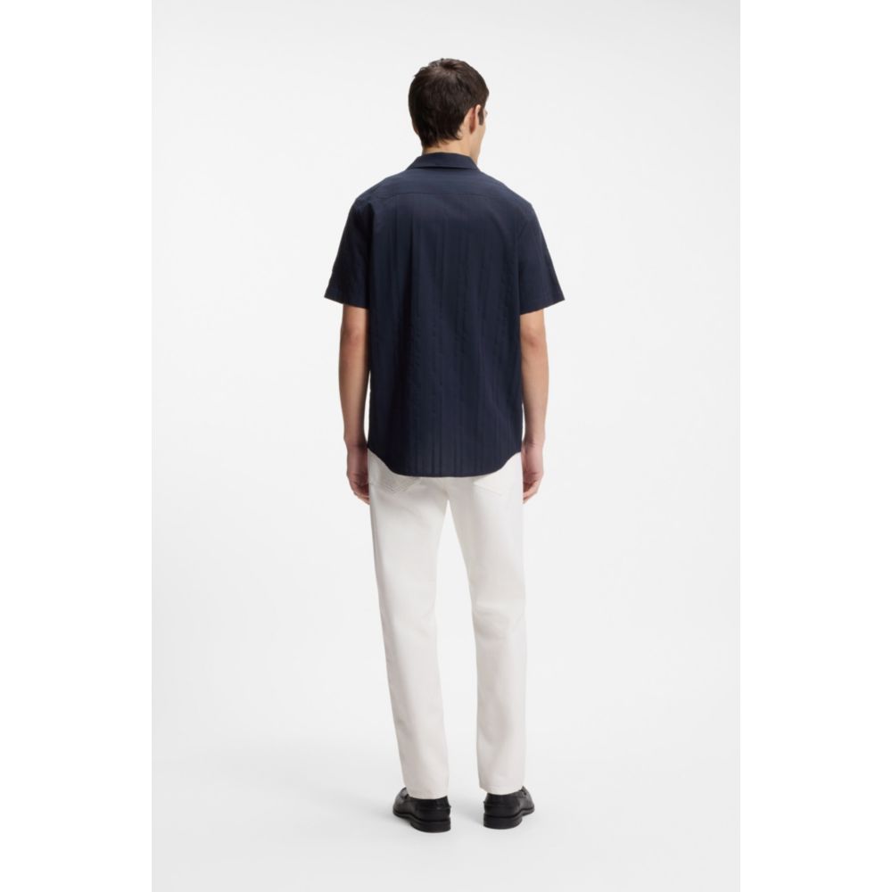 Camisa de algodón de corte amplio a rayas
