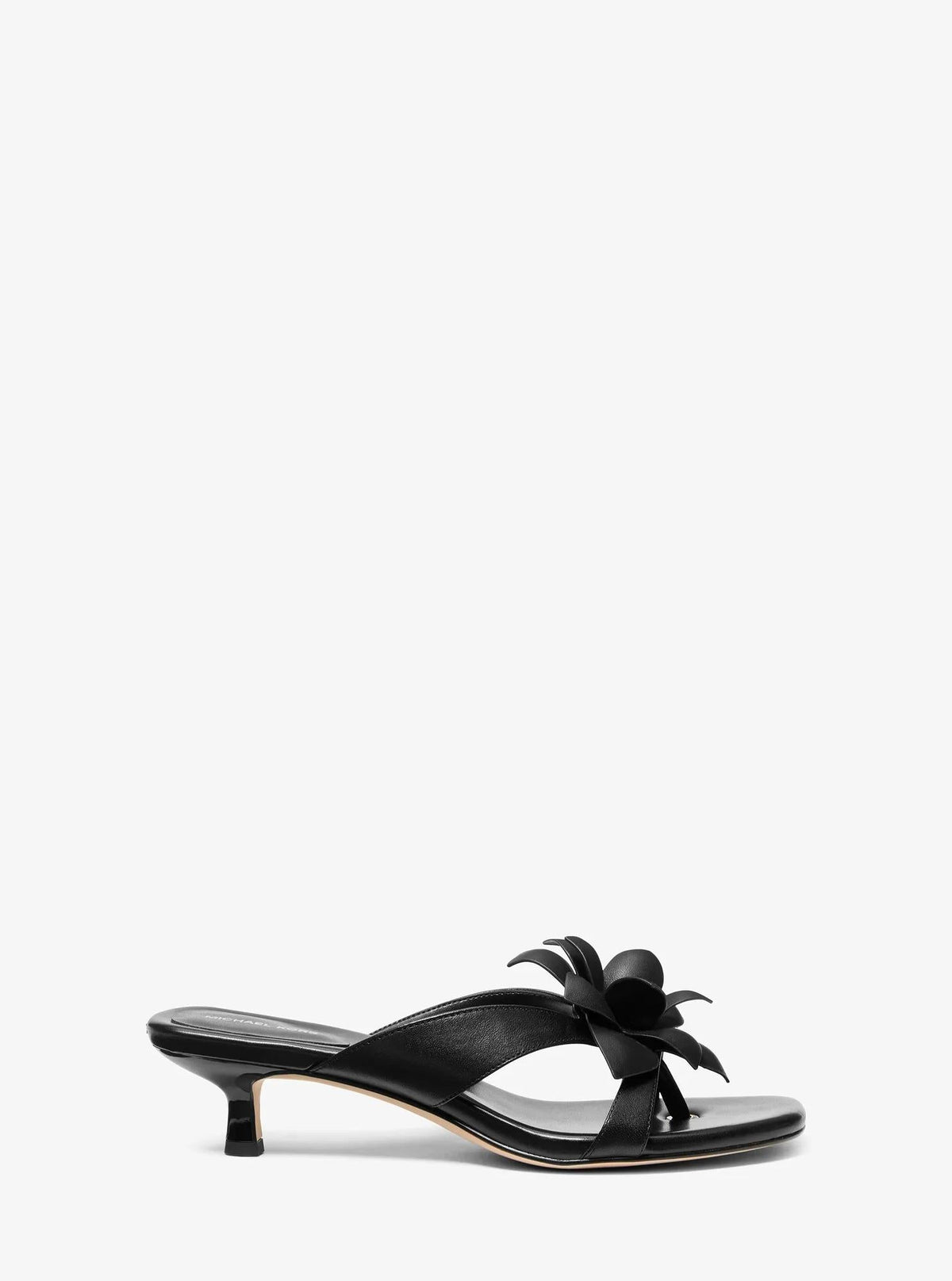 Sandalias de cuero con estampado floral