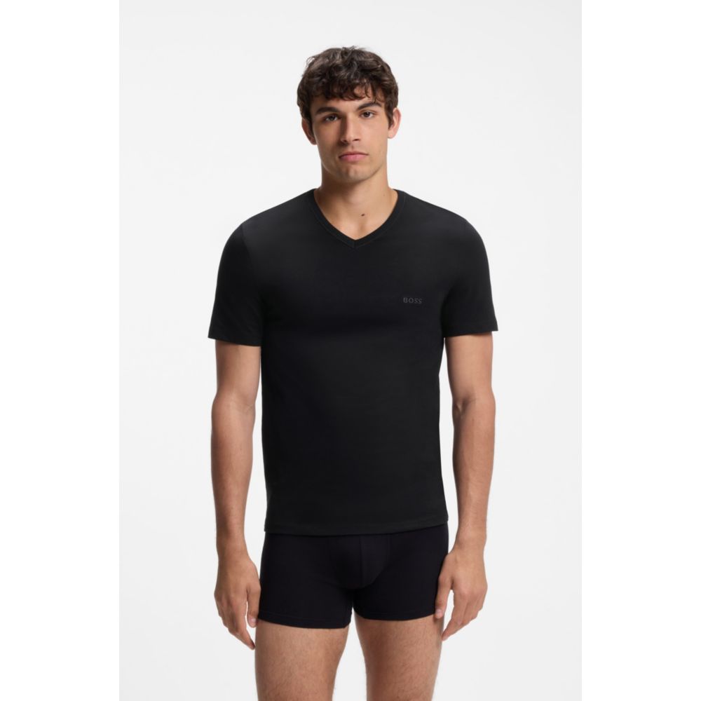 Camiseta interior (3 unidades) de algodón con cuello en V