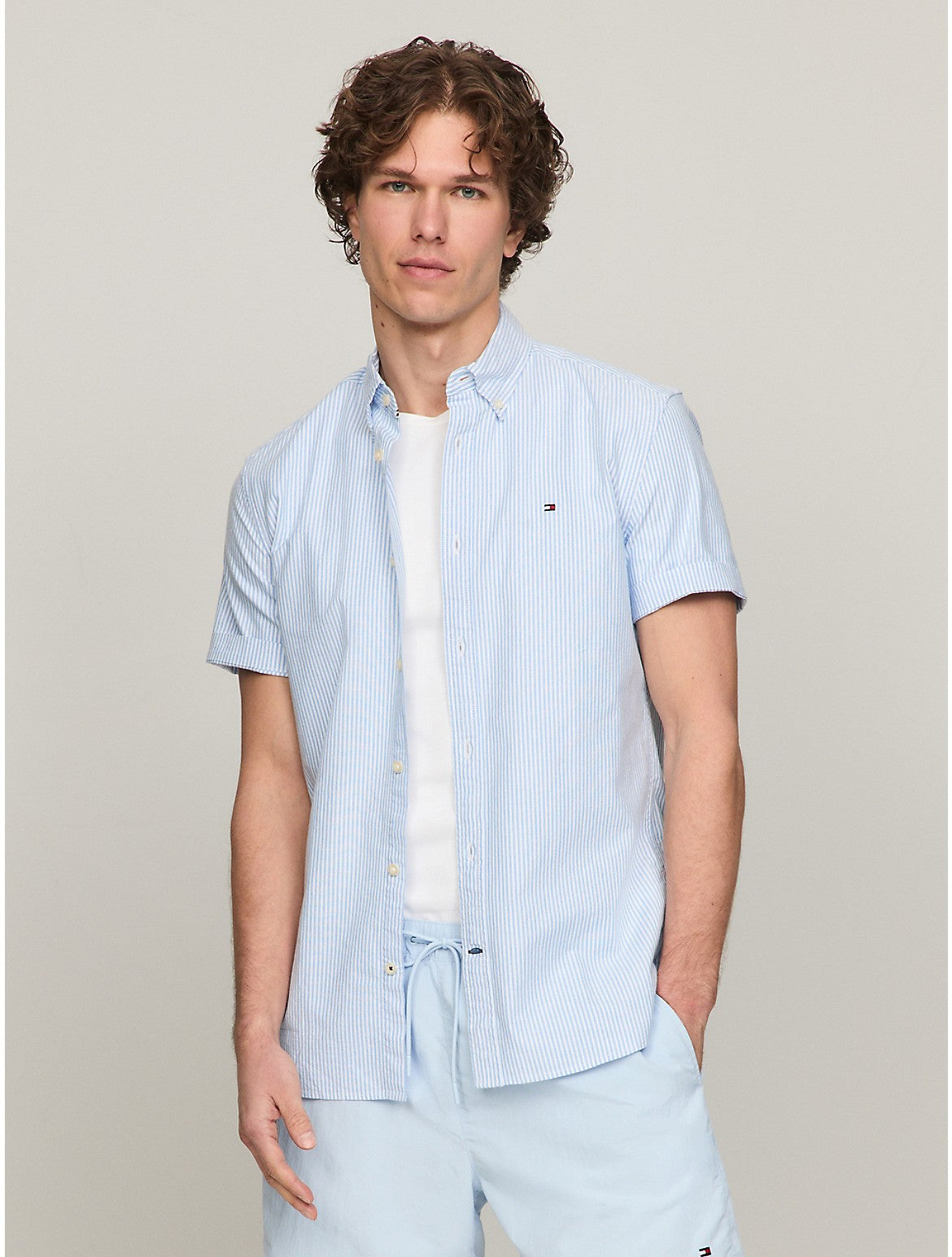 Camisa de hombre de manga corta a rayas