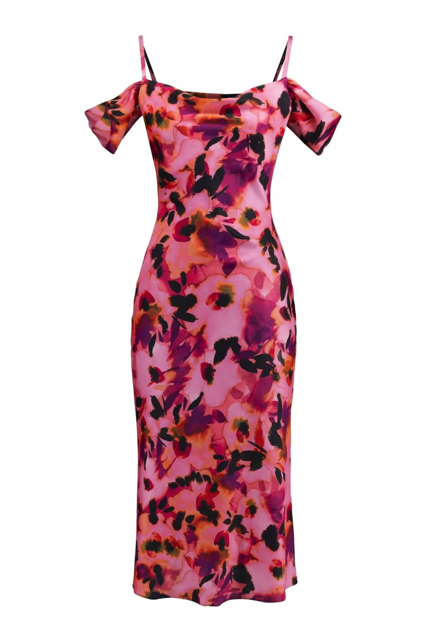 Vestido con estampado floral color negro