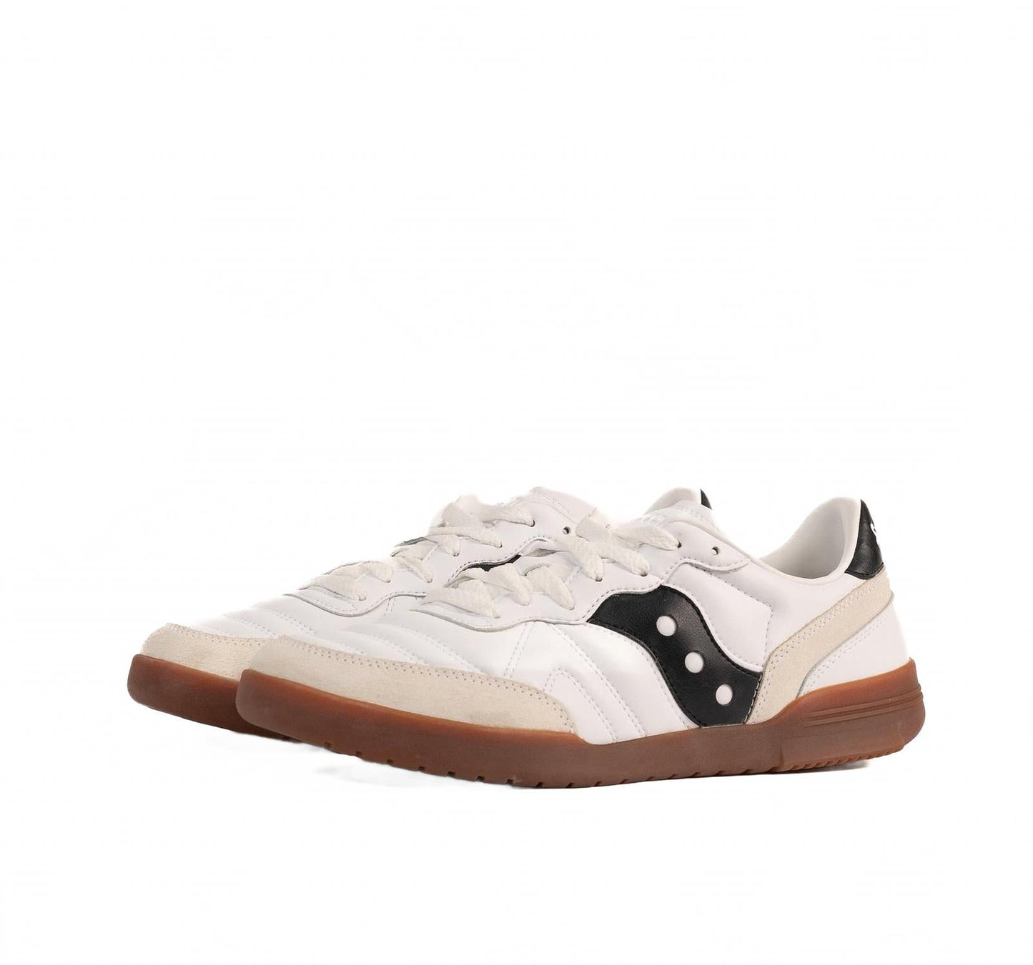 Tenis de hombre de cuero color negro y blanco