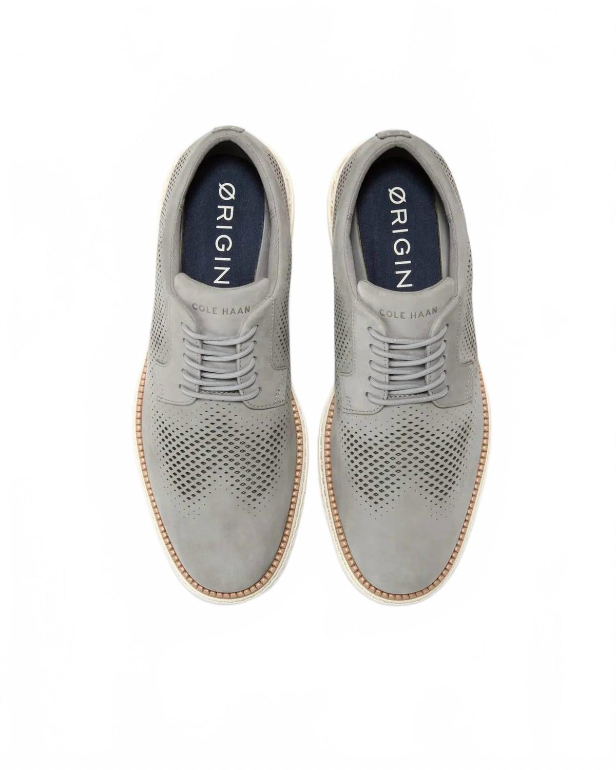 Zapatos de cordones de hombre color gris y marfil