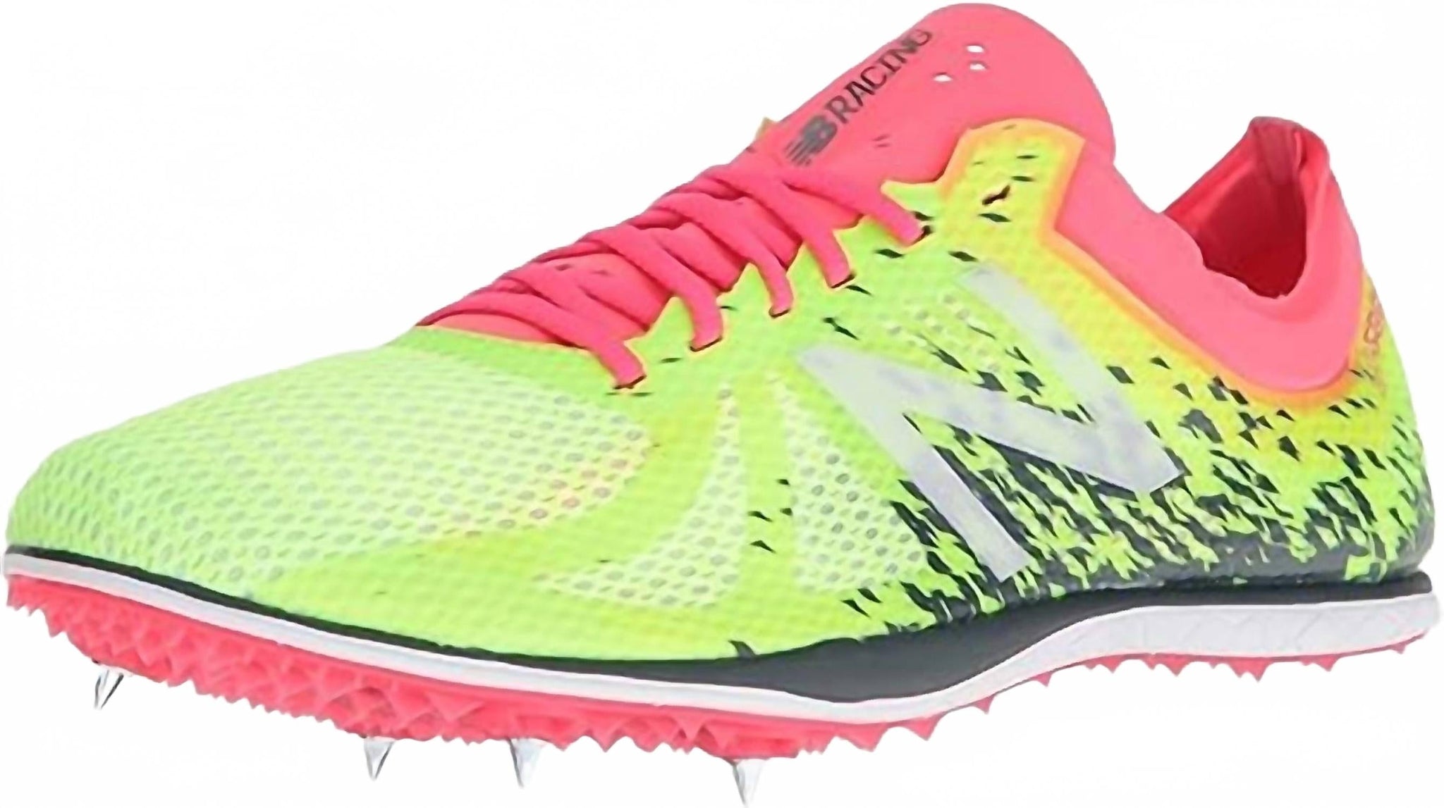 Zapatillas con clavos de mujer color rosado y amarillo
