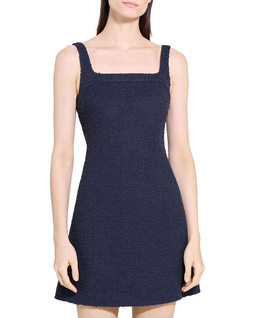 Vestido de mezcla de lino con escote cuadrado