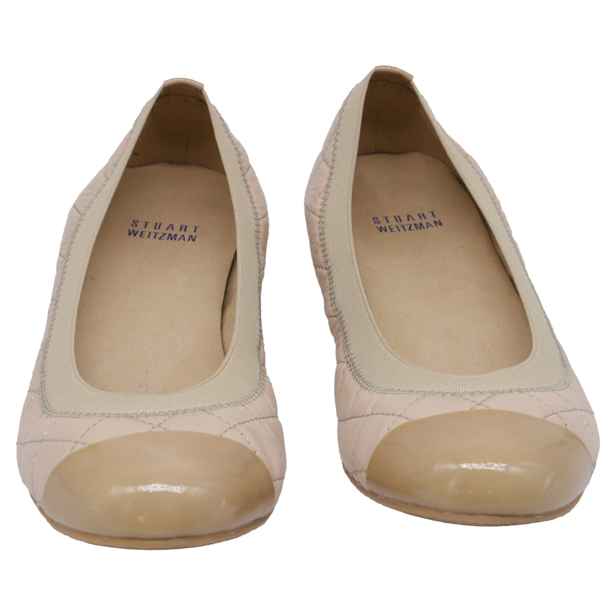 Baletas de cuero color beige