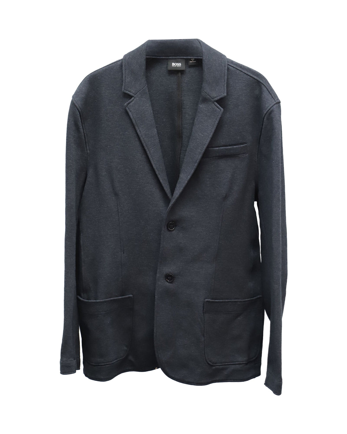 Blazer de algodón de corte ajustado color azul marino