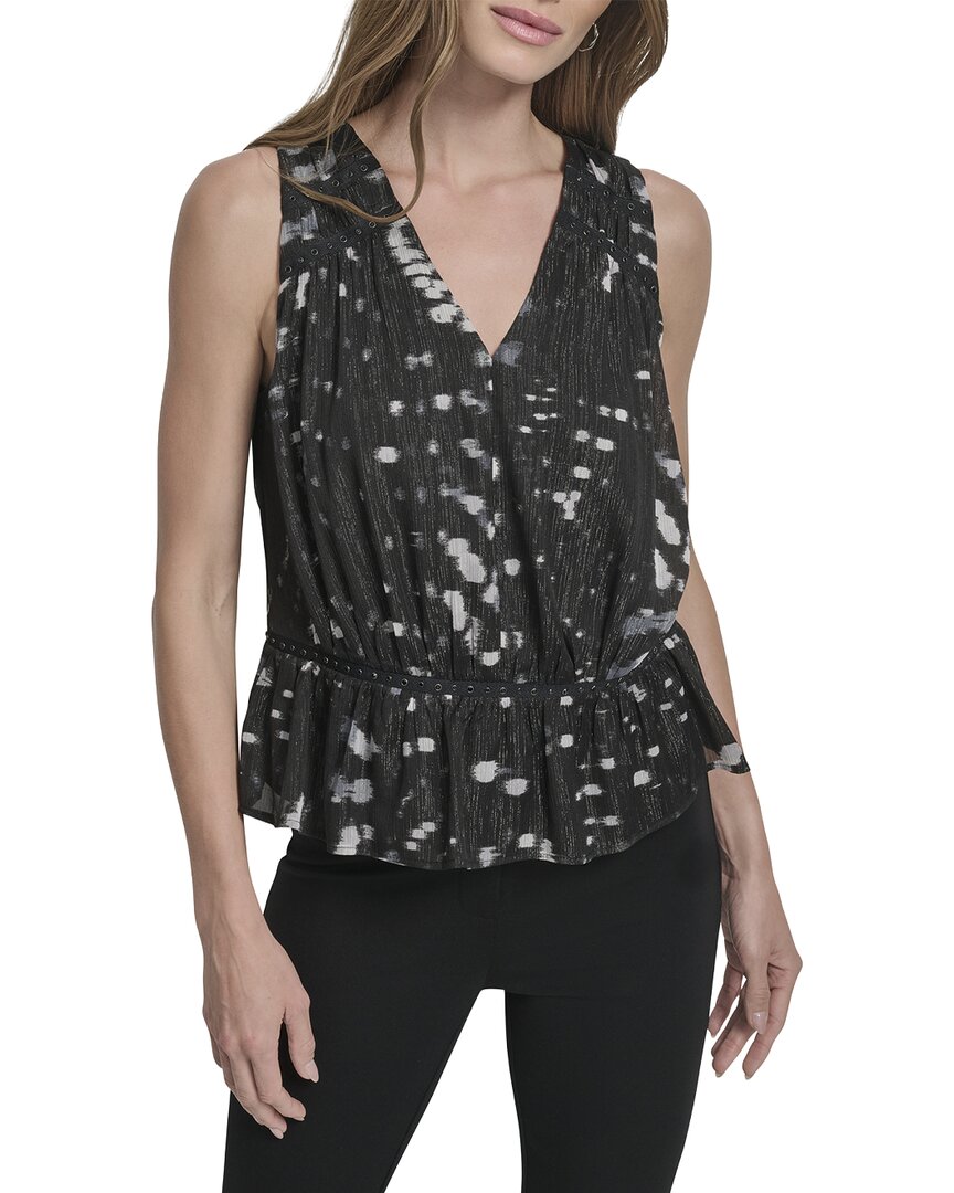 DKNY Top Peplum Cuello en V