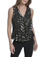 DKNY Top Peplum Cuello en V