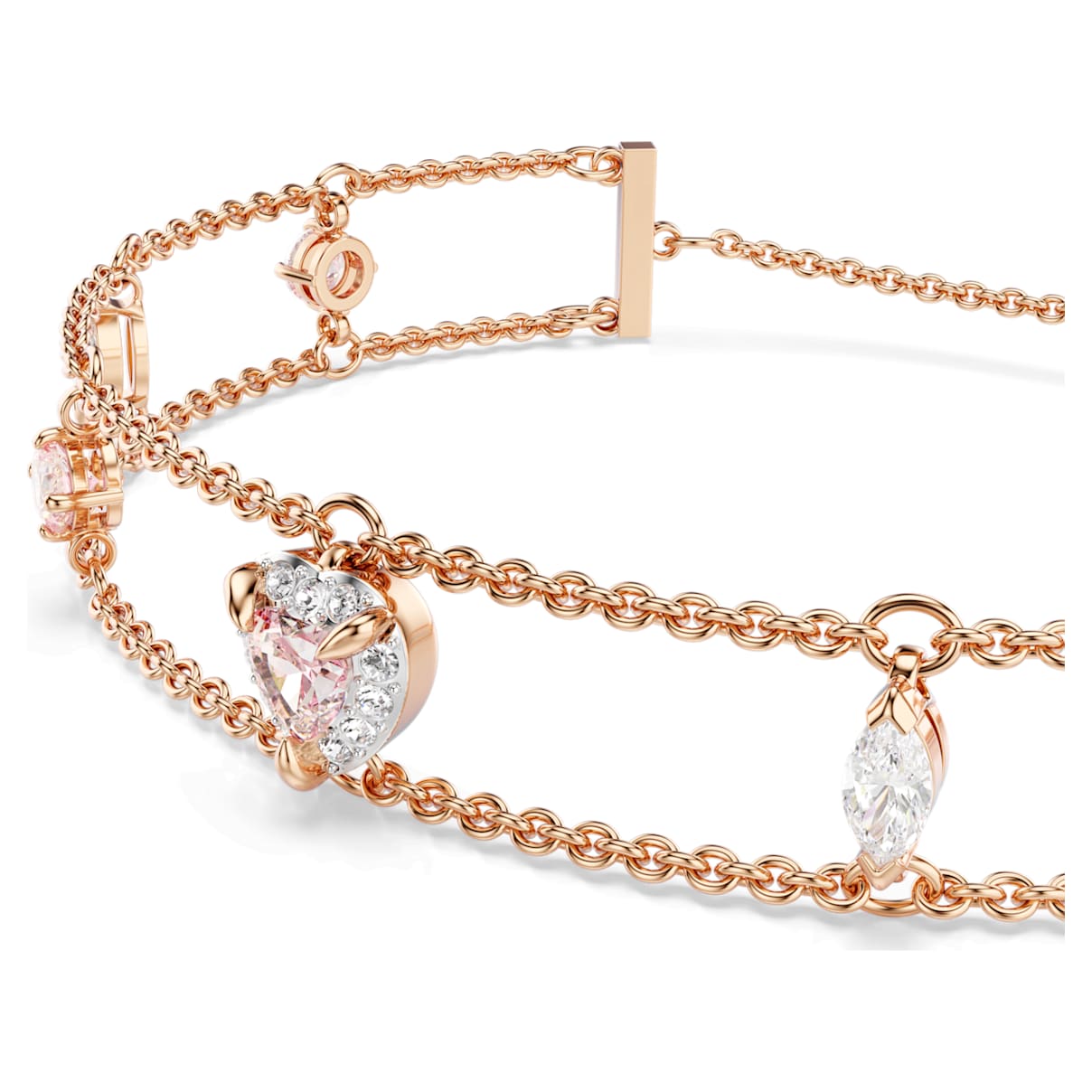 Pulsera color oro rosa y rosado