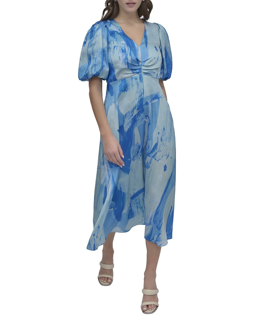 Vestido con cuello en V con estampado