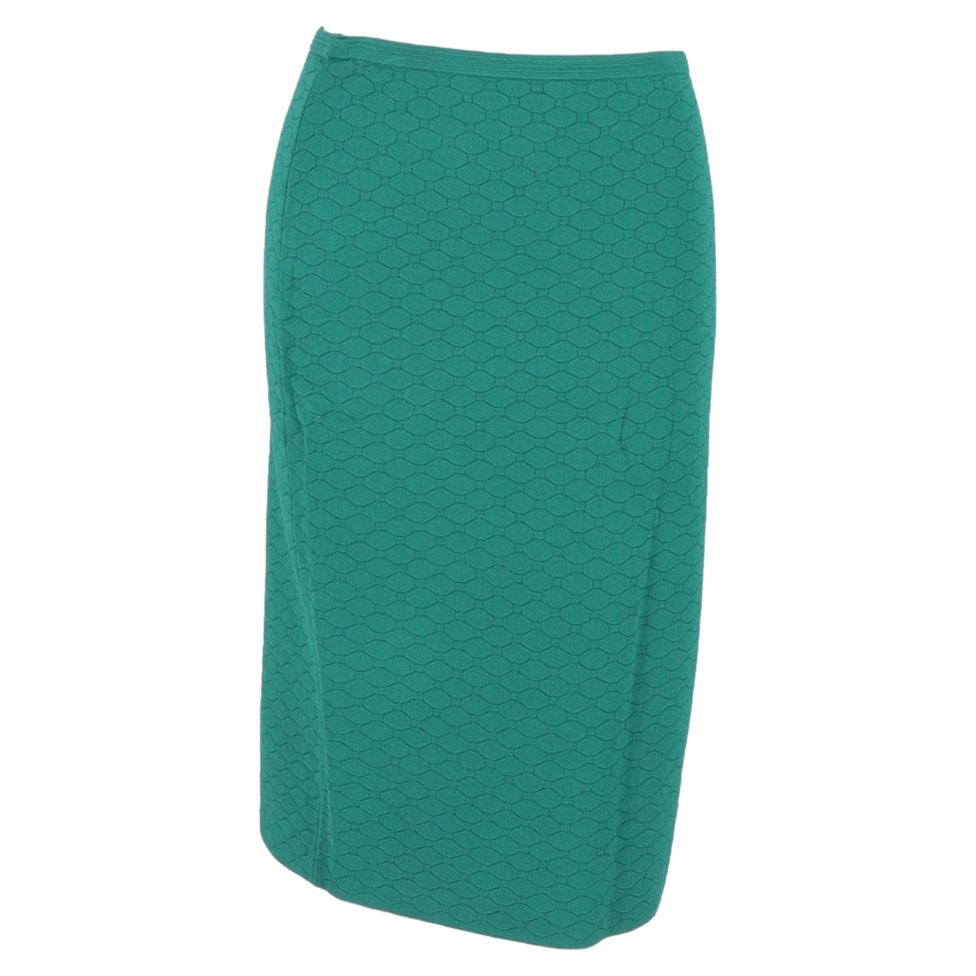 Falda de lana midi color verde