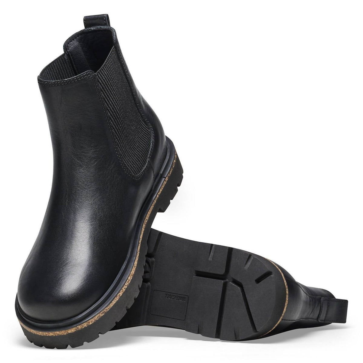 Botas de mujer de cuero sin cordones color negro