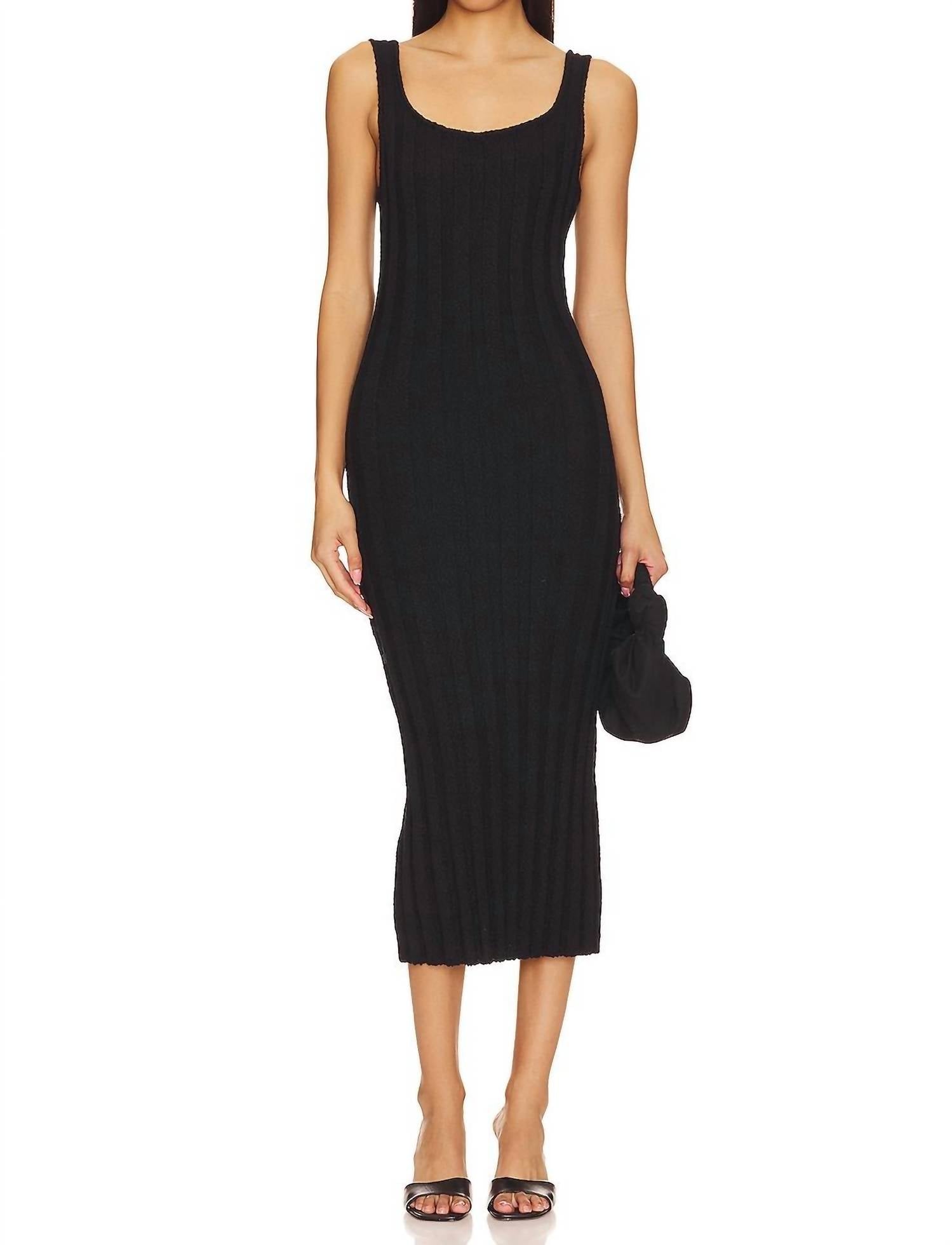 Vestido midi color negro