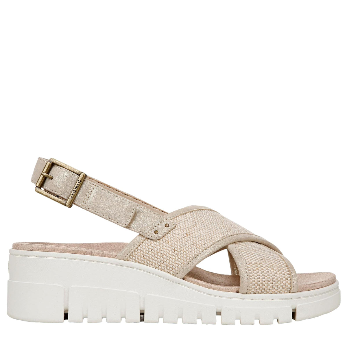 Calzado de mujer de lona color beige