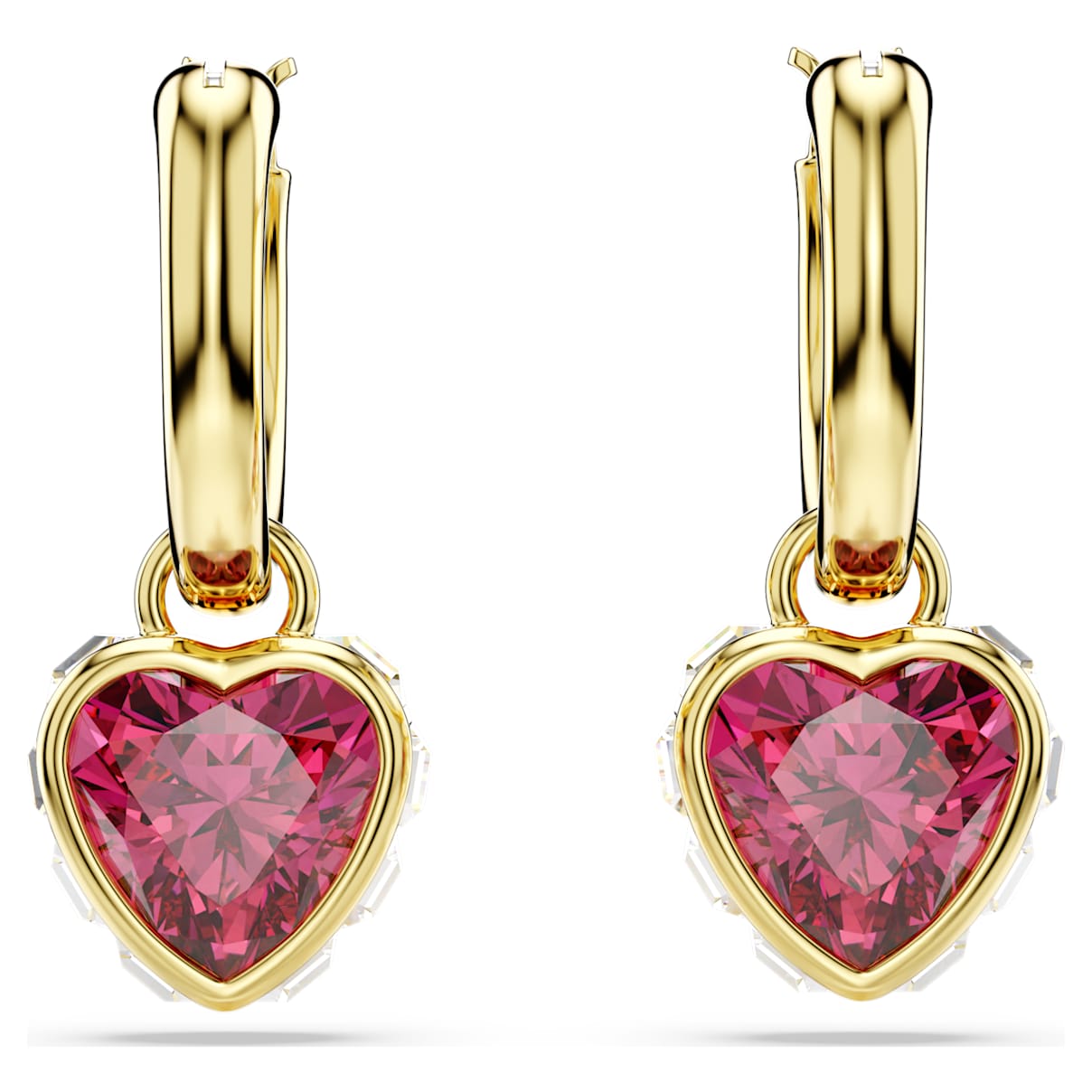 Aretes color rojo y dorado