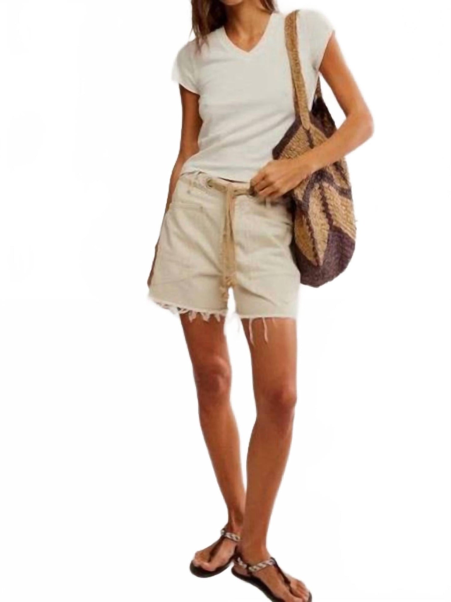 Short de mezclilla color blanco