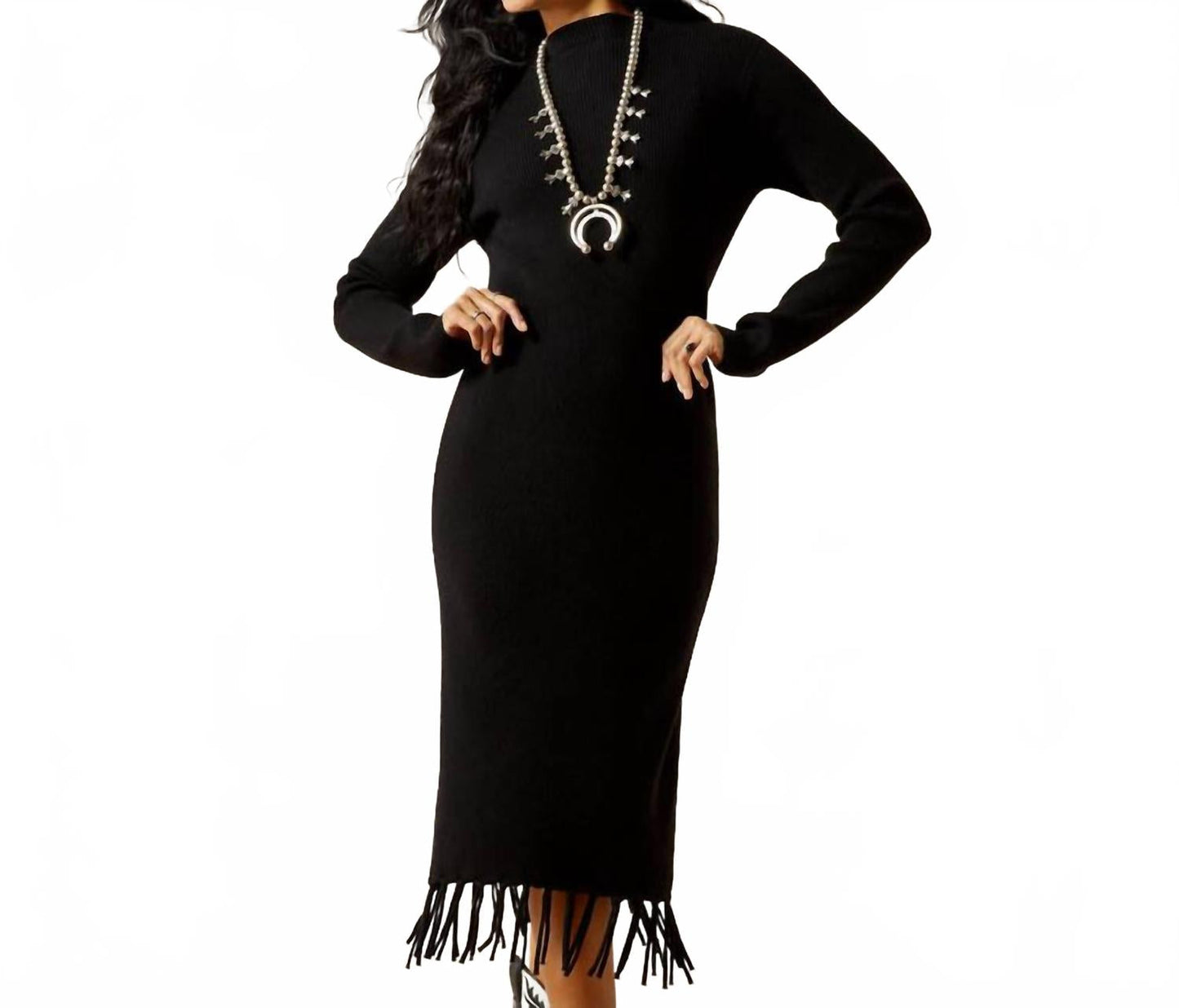 Vestido midi color negro