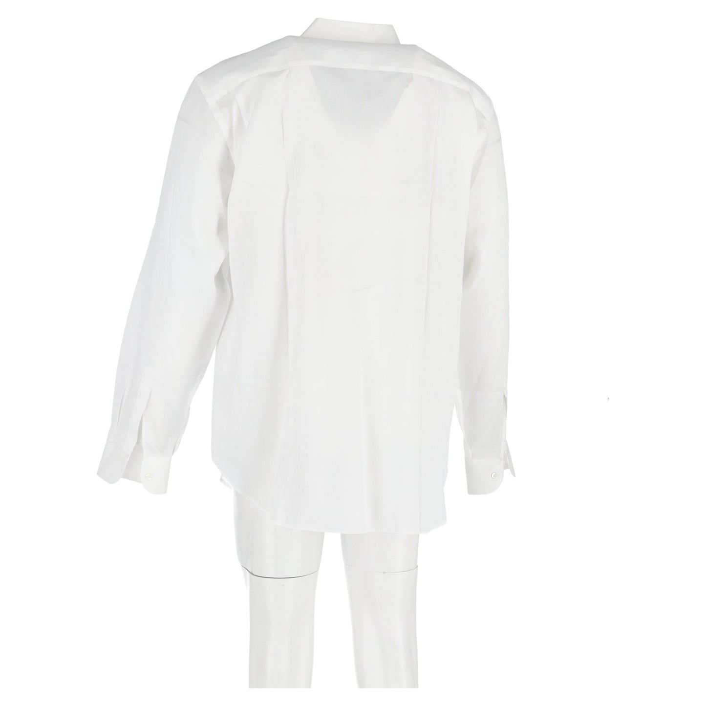 Camisa de algodón de manga larga color blanco