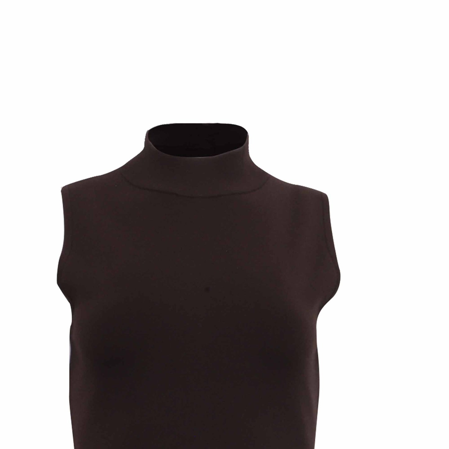 Vestido corto sin mangas color café