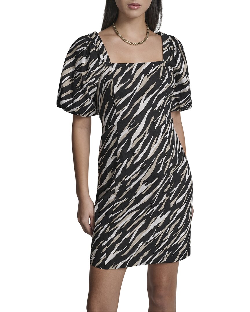 Vestido de mezcla de lino con estampado