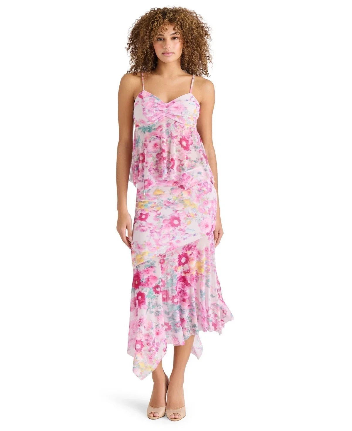 Blusa de mujer con estampado floral color rosado