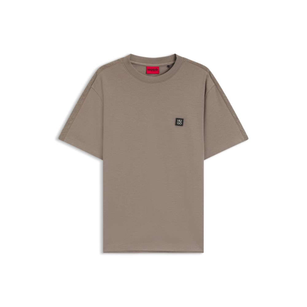 Camiseta de algodón de corte amplio con bordado