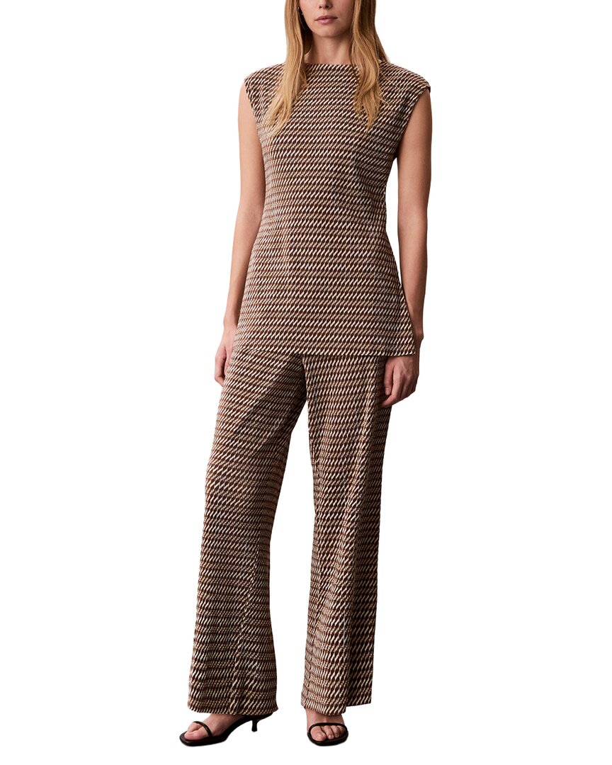 Calvin Klein Pantalón Pierna Ancha Estampado Plisé