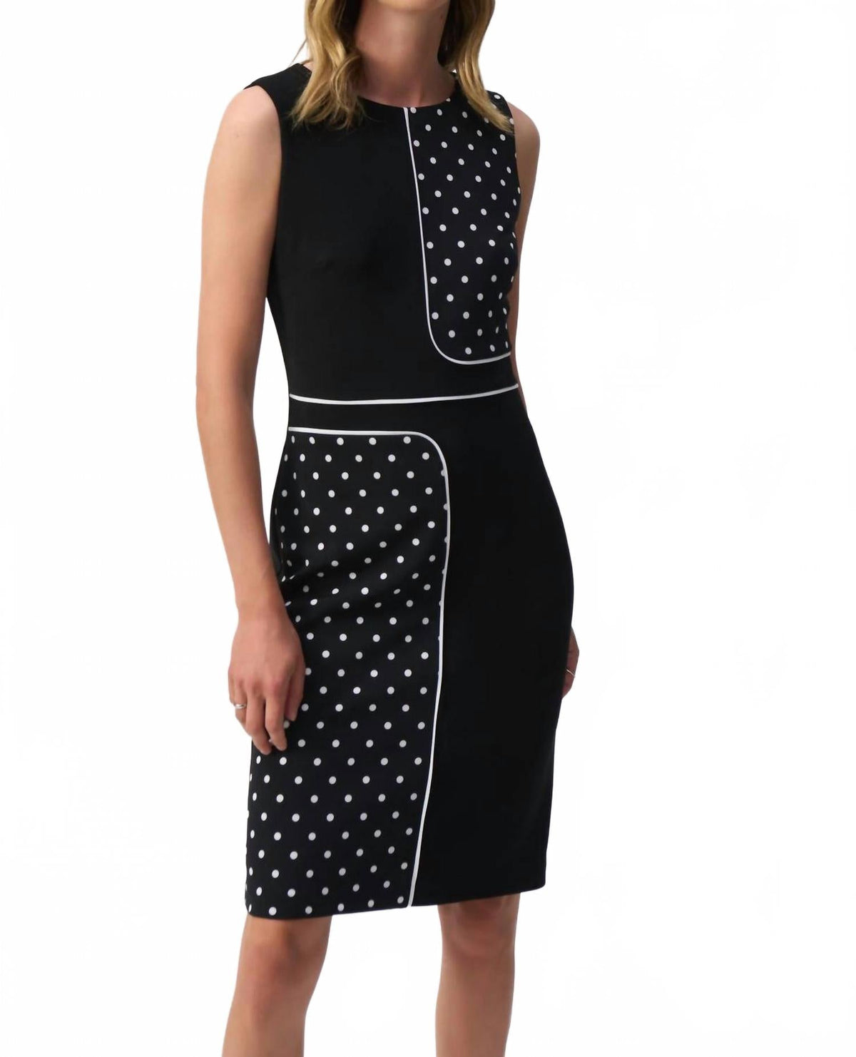 Vestido sin mangas de lunares color negro