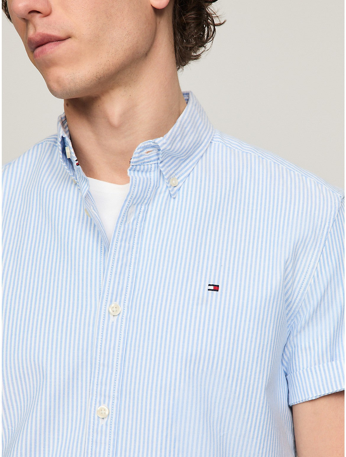 Camisa de hombre de manga corta a rayas