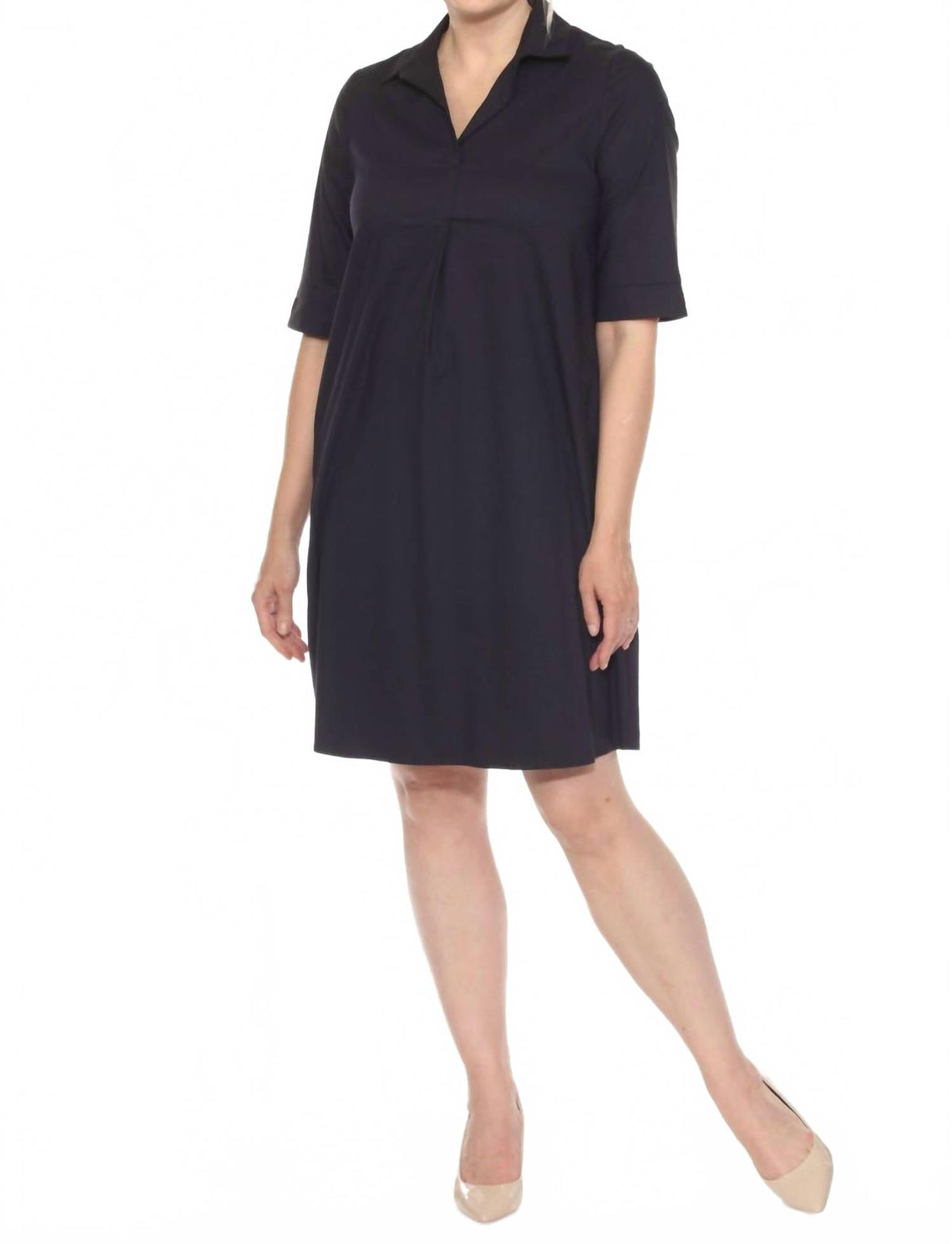 Vestido con pliegues color azul