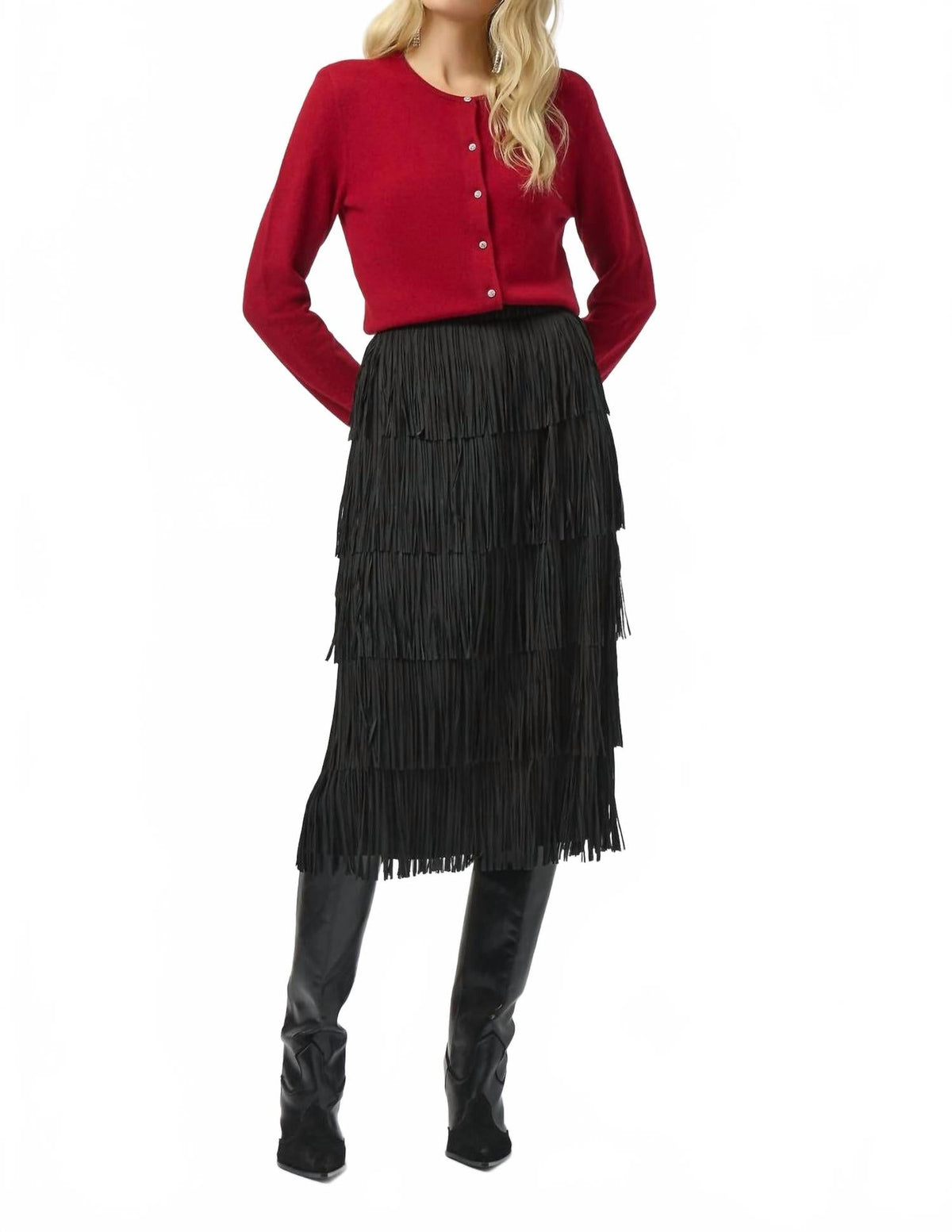 Falda midi color negro
