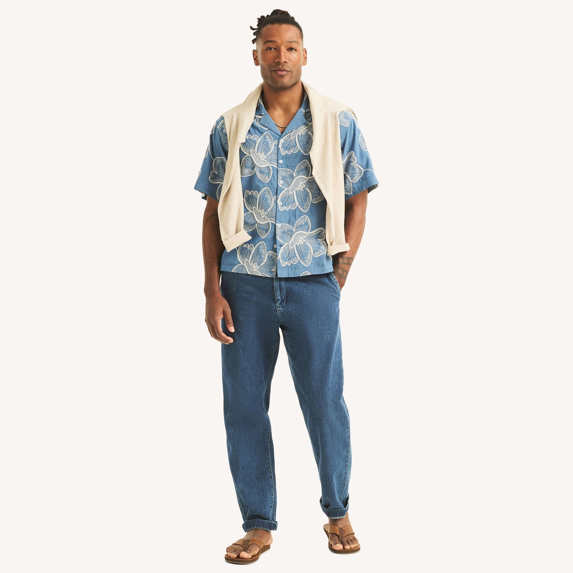 Camisa de hombre de manga corta con estampado