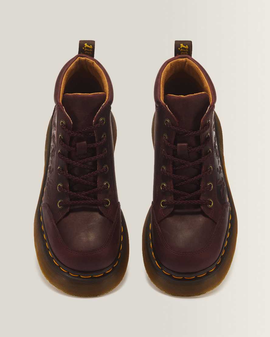 Botas de cuero con estampado floral