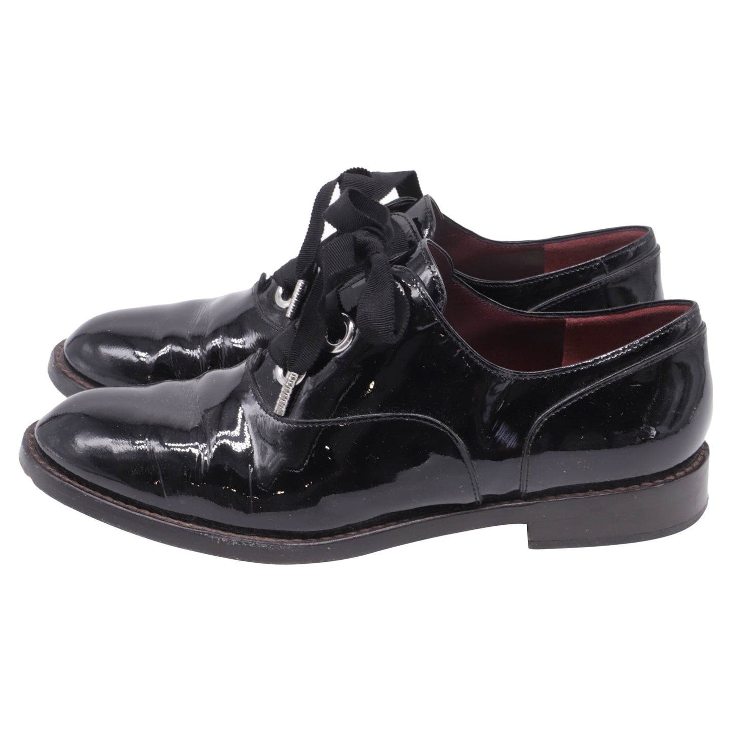 Zapatos de cordones de cuero color negro
